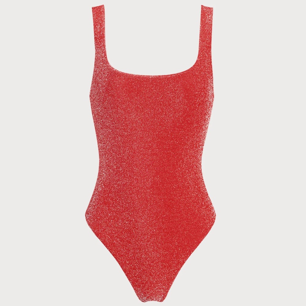 Berlook Red Lurex No Padding One-Piece Swimsuit